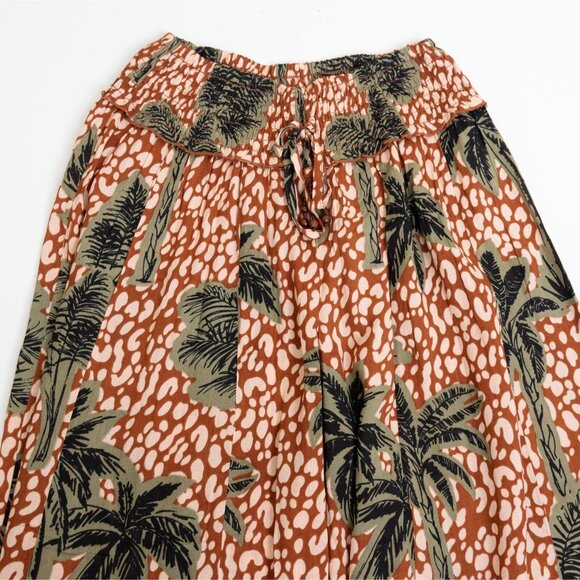 True Destinations Flare Pants Beach Coverup Wide Leg Tropical Palm Trees Small - Picture 4 of 11